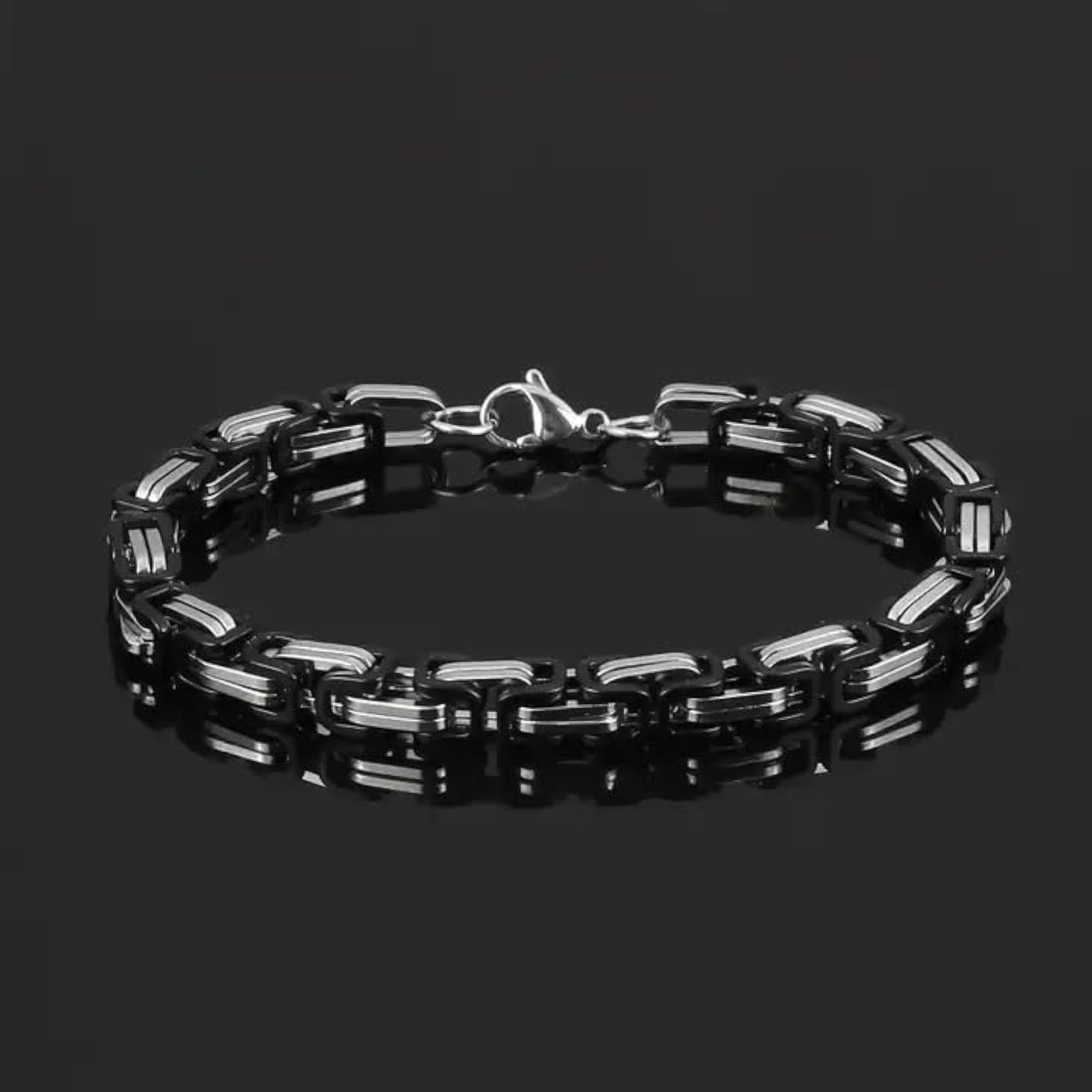 Men's Stylish Black Chain Combo with Gold and Stainless Steel